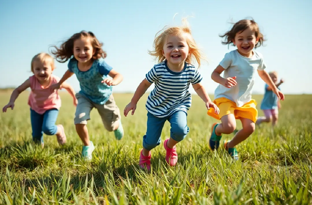 Children Happily Running